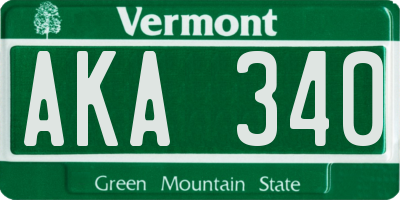 VT license plate AKA340