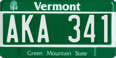 VT license plate AKA341