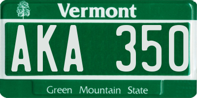 VT license plate AKA350
