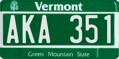 VT license plate AKA351