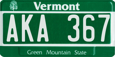 VT license plate AKA367