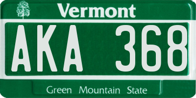 VT license plate AKA368