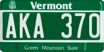VT license plate AKA370