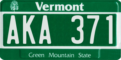 VT license plate AKA371