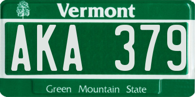 VT license plate AKA379