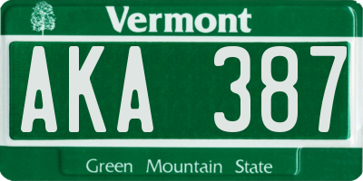 VT license plate AKA387