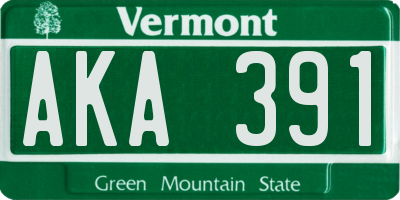 VT license plate AKA391
