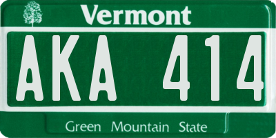 VT license plate AKA414