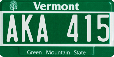 VT license plate AKA415