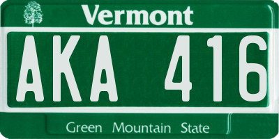 VT license plate AKA416
