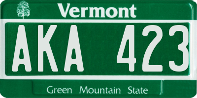 VT license plate AKA423