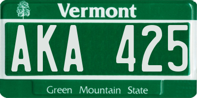 VT license plate AKA425