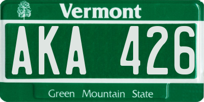 VT license plate AKA426
