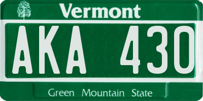 VT license plate AKA430