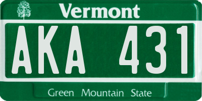 VT license plate AKA431