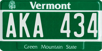 VT license plate AKA434