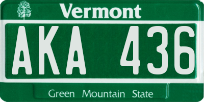 VT license plate AKA436