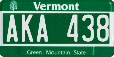 VT license plate AKA438