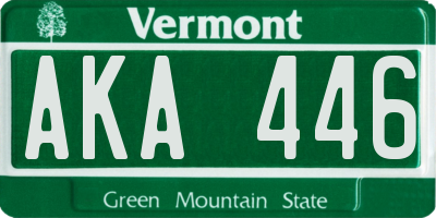 VT license plate AKA446