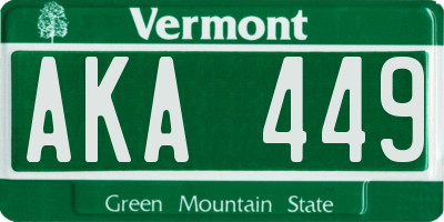 VT license plate AKA449