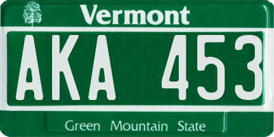 VT license plate AKA453