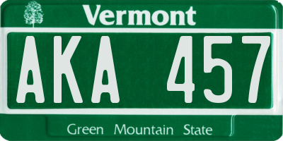 VT license plate AKA457
