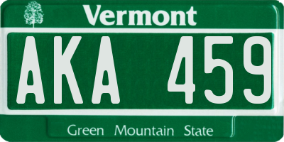 VT license plate AKA459