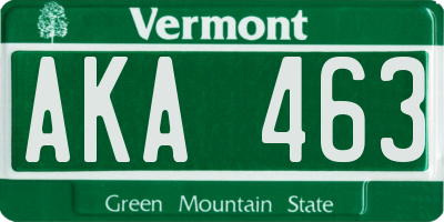 VT license plate AKA463