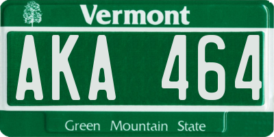 VT license plate AKA464
