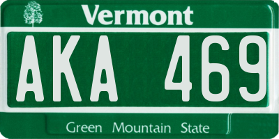 VT license plate AKA469