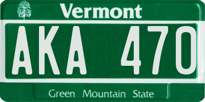 VT license plate AKA470