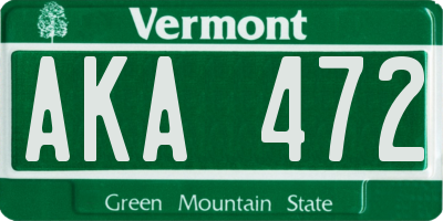 VT license plate AKA472