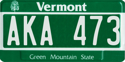 VT license plate AKA473