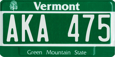 VT license plate AKA475