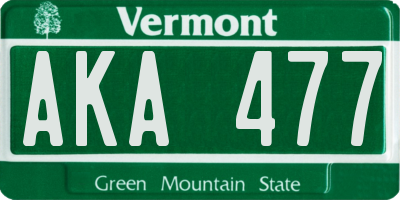 VT license plate AKA477