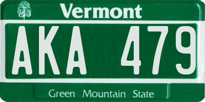 VT license plate AKA479