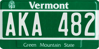VT license plate AKA482