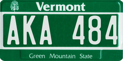 VT license plate AKA484
