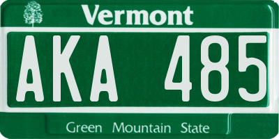 VT license plate AKA485