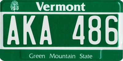 VT license plate AKA486