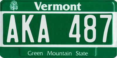 VT license plate AKA487