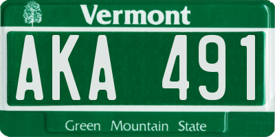 VT license plate AKA491