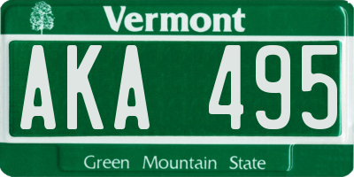 VT license plate AKA495