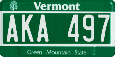 VT license plate AKA497
