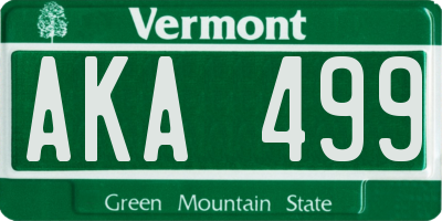 VT license plate AKA499