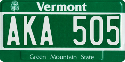 VT license plate AKA505