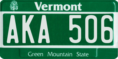 VT license plate AKA506
