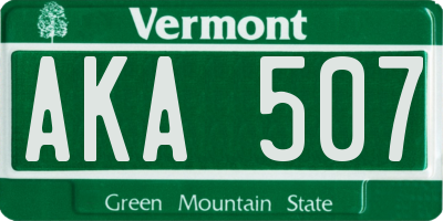 VT license plate AKA507