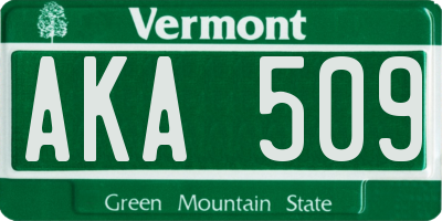 VT license plate AKA509