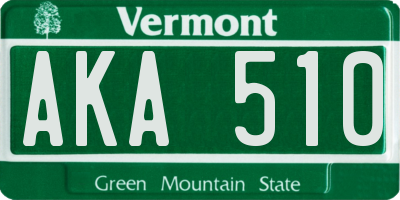 VT license plate AKA510